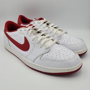 Nike Air Jordan 1 Retro Low OG Varsity Red 705329-101 Mens Sz 17 Rare.